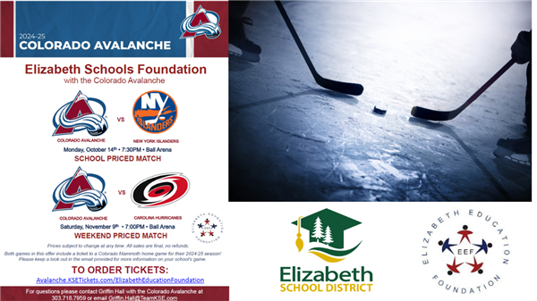  Flyer for the colorado avs upcoming games to benefit the school district