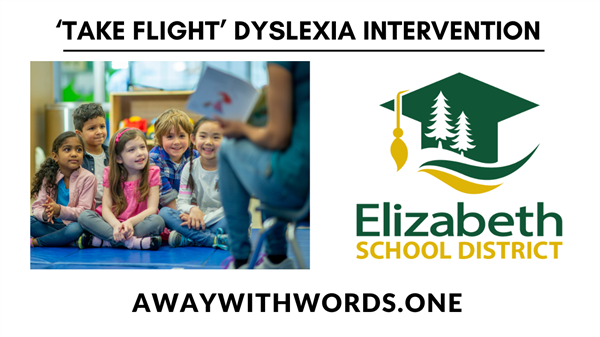  children in class and text describing a dyslexia program at elizabeth school district