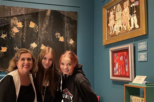 Teacher Lori Horton and students at the Kirkland Museum in Denver
