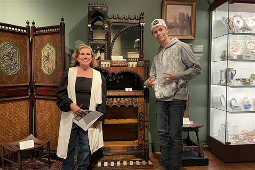 Teacher Lori Horton and an EHS student at the Kirkland Museum in Denver