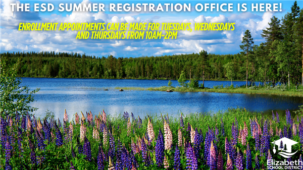 A graphic showing information about Summer registration