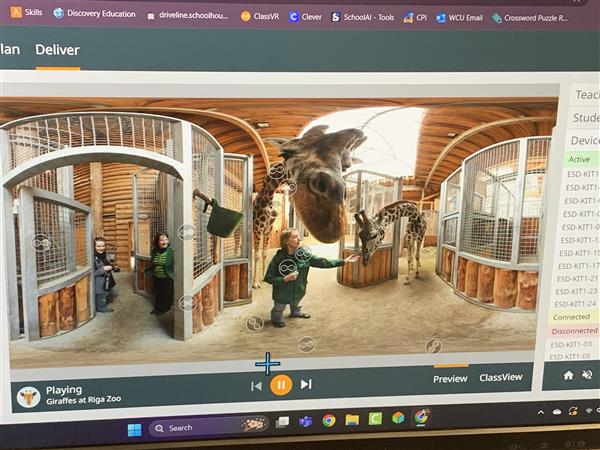 VR Headset from Teacher Laptop